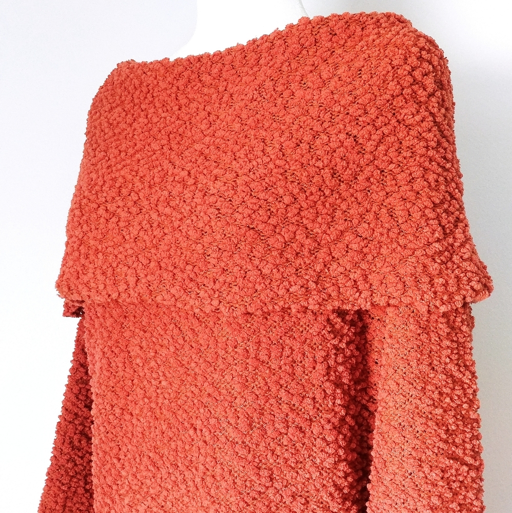 UMGEE Chunky Cowl Neck Oversized Off Shoulder Sweater